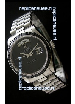 Rolex Day Date 2008 Swiss Replica Watch in Full Black Dial