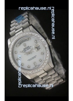 Rolex Day Date Just swiss Replica Watch in White Dial
