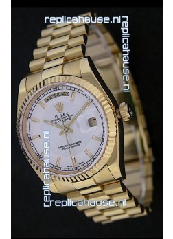 Rolex Day Date Just swiss Replica Yellow Gold Watch 