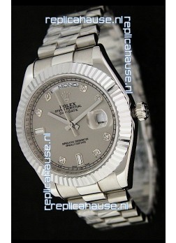 Rolex Oyster Perpetual Day Date Swiss Replica Watch in Grey Dial