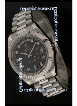 Rolex Oyster Perpetual Day Date Swiss Replica Watch in Black Dial