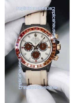 Rolex Daytona DiW Carbon Casing Rainbow Sapphires Super Clone Watch 