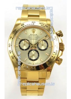 Rolex Daytona 126508 Yellow Gold Dial FREE SPRUNG MVMT Super Clone Watch 