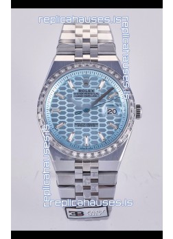 Rolex Land-Dweller 127336 Ice Blue Honeycomb Diamonds 40MM Super Clone Watch 