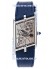 Cartier Tank Asymétrique Stainless Steel Casing Blue Strap Watch in Leather Strap Swiss Replica