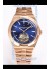 Vacheron Constantin Overseas Tourbillon Rose Gold in Blue Dial Gold Strap 1:1 Mirror Replica